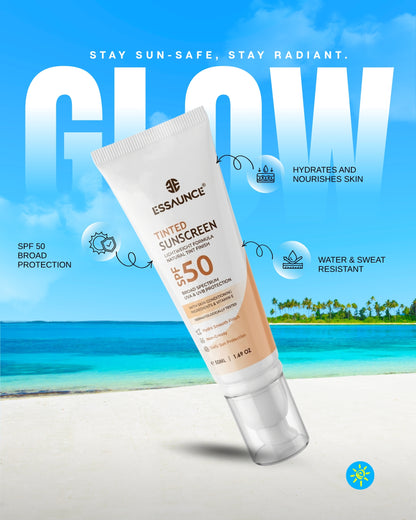 Tinted Sunscreen SPF 50 | 50ML  - Essaunce Uk